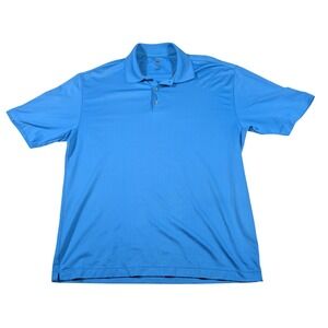 Nike Golf Polo Shirt Mens L Blue 215699-418 Short Sleeve Textured Performance